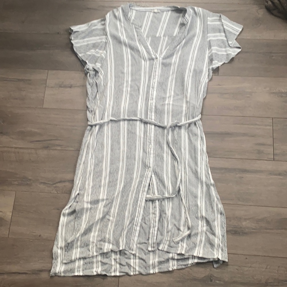 En Creme Grey/White Dress - Size Large